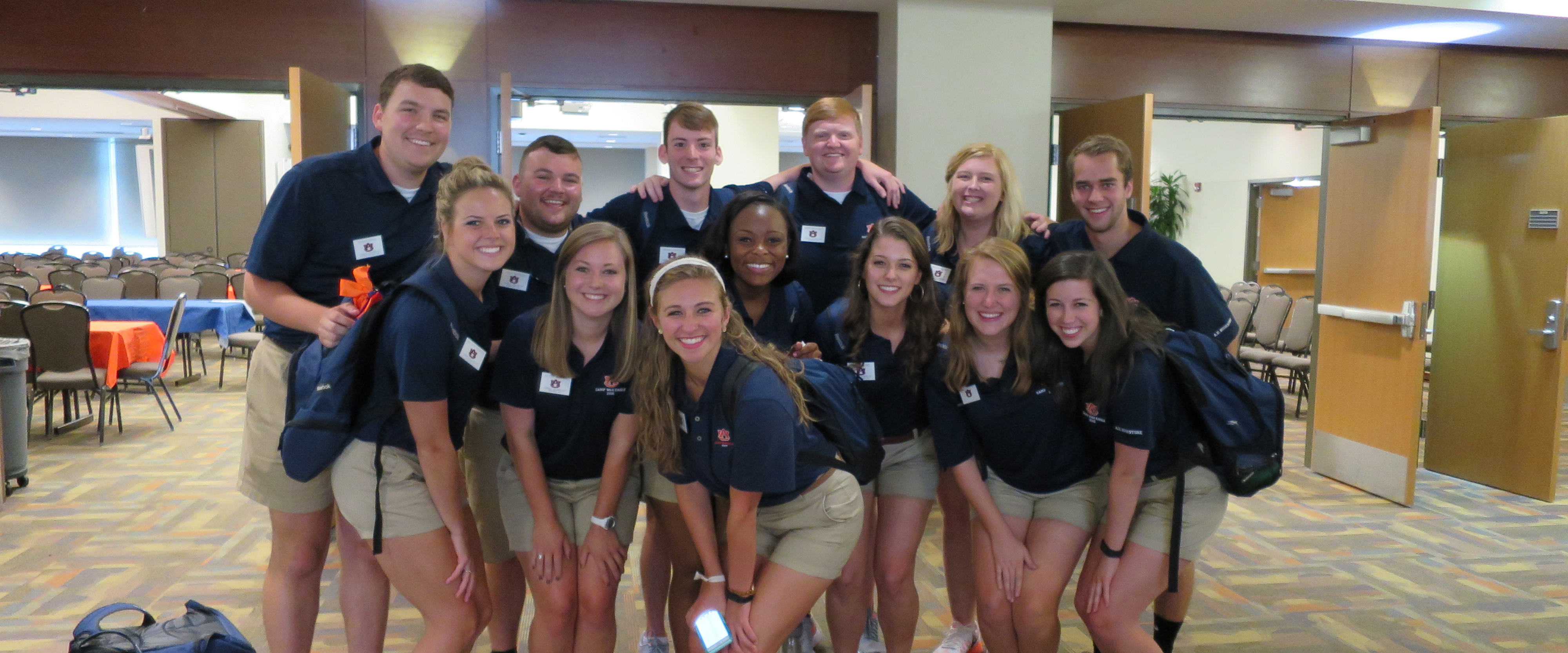 Camp War Eagle Staff Group Picture in the student center