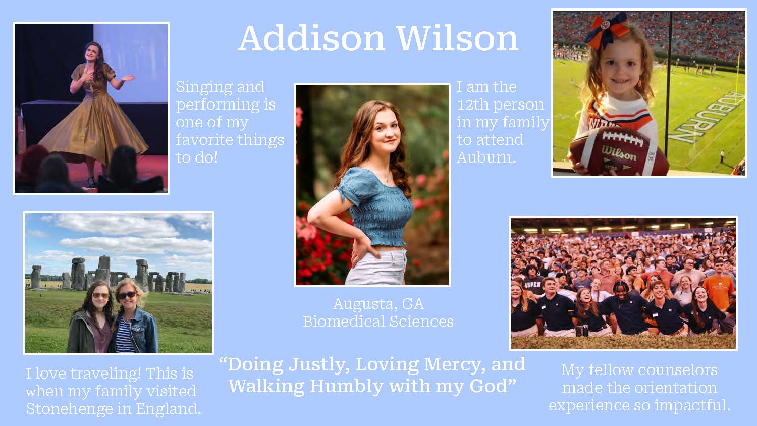 Addison's About Me Slide