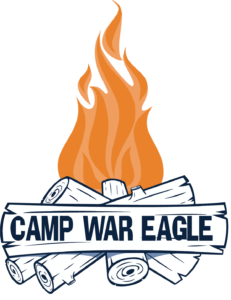 Camp War Eagle campfire logo